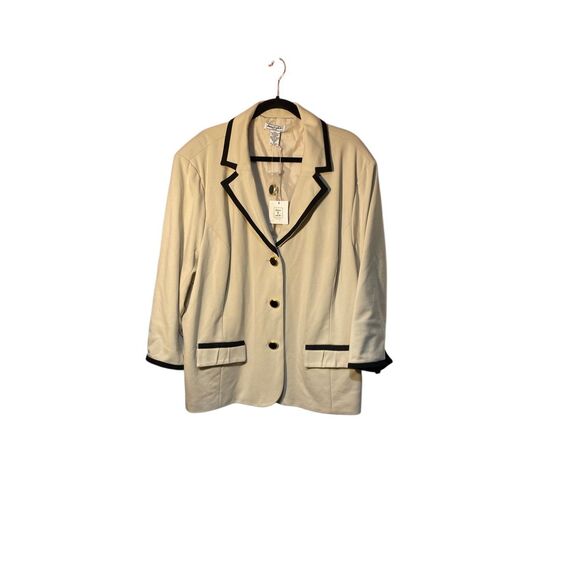 NWT Deane & white woman’s cream & black fully lined blazer size 3X - Picture 1 of 5